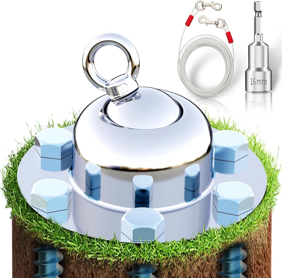 360° draaibare hondenring voor honden - levenslange vervanging - zware hondenwerfpaal roestbestendig kattenanker hondenketting houdt 1000 pond trekkracht voor tuin camping buiten (20 voet - 100 lbs,