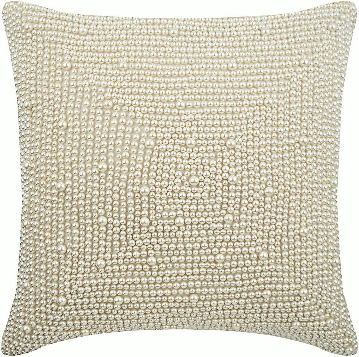 The HomeCentric Decorative Ivory Homemade Pillow Cases 60 x 60 cm Artificial Silk Homemade Pillowcases, Pearl, Illusion, Pattern Designer Throw Pillows Silk, Abstract Modern - Pearl World