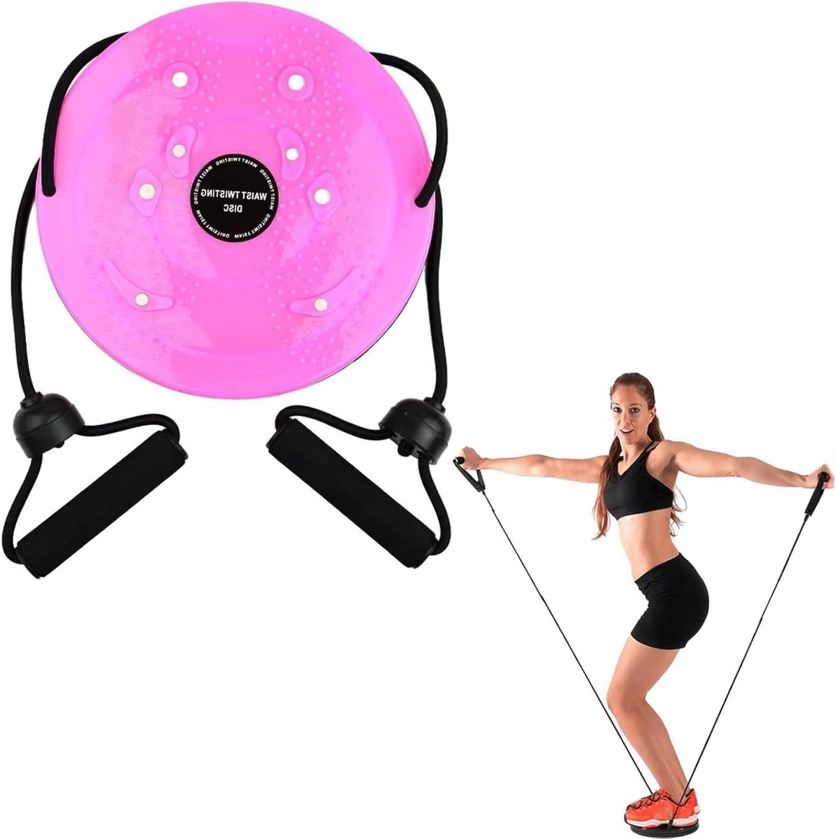 Taille Draaischijf - Lichaamsvormer Oefenapparaat - Core Training - Antislip Basis - 10 inch - Roze