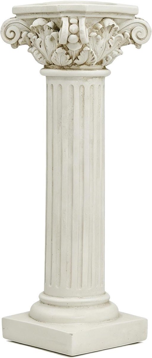 Romeinse Pijler Decor - Korinthische Zuil - Ruimte Verfraaien - Realistische Gesneden Details - 30.5 cm - Wit