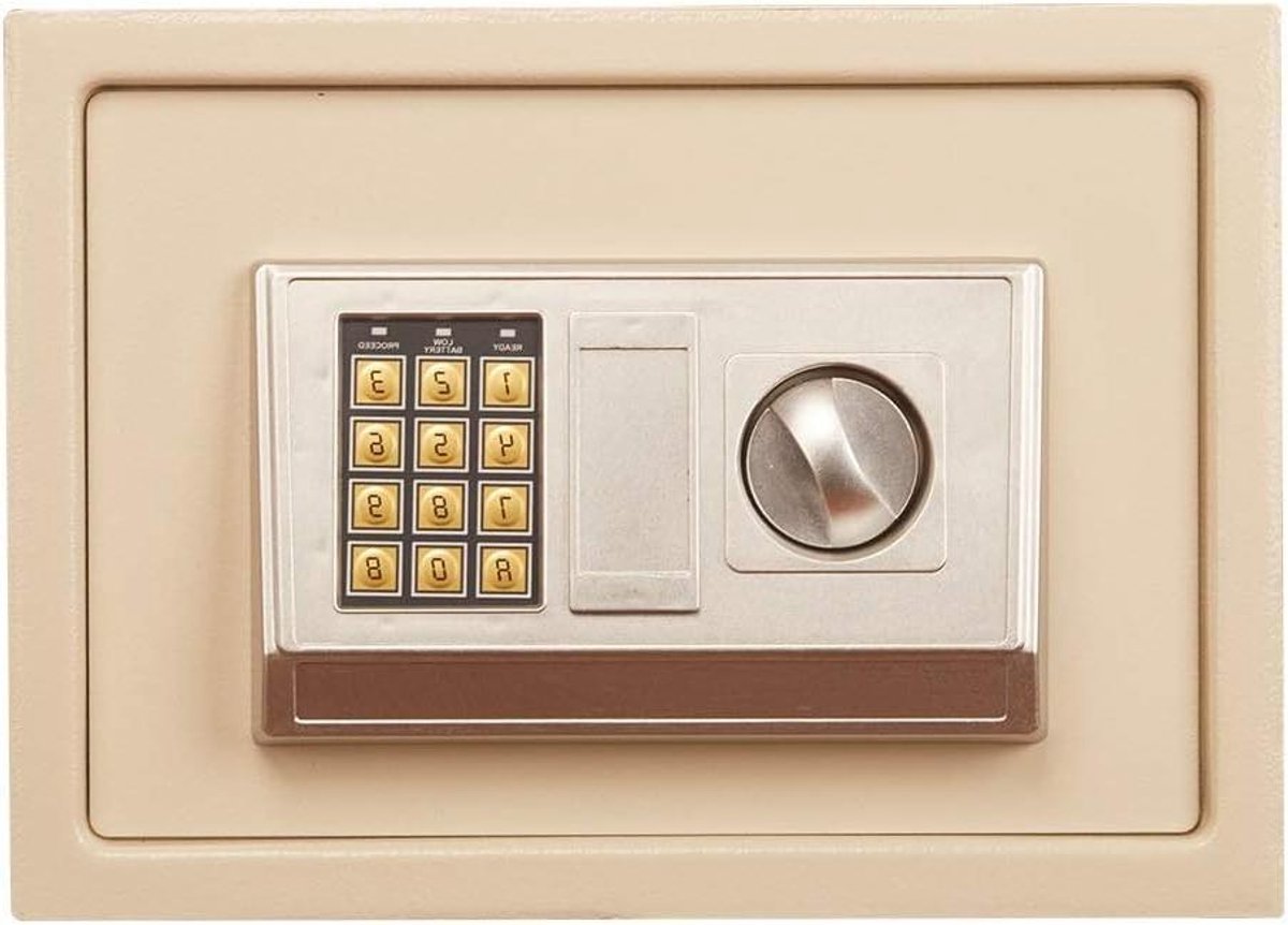Digitale Kluis - Stalen Geldkluis Elektronisch - Waardevolle Spullen Beveiligen - Toegangscode en Noodsleutel - 20x31x20cm - Antraciet