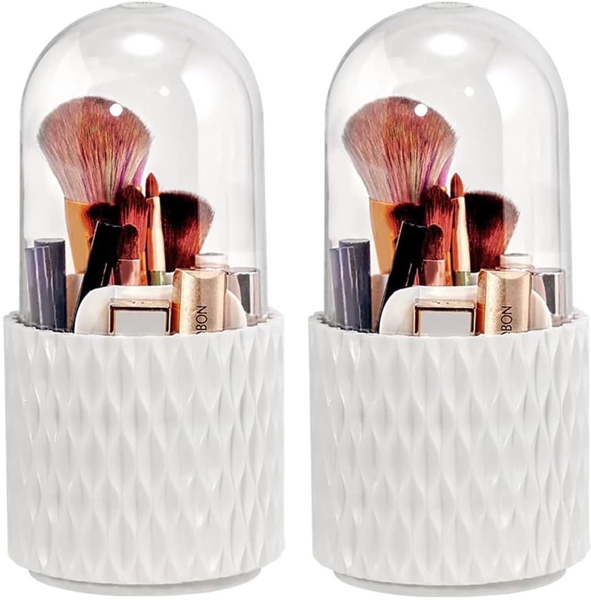Cosensi- Make-up Organizer Draaibaar - Make-up Organizer Lades - Make-up Organizer Transparant - Make-up Organizer met Deksel - 5 Compartimenten - 360 Graden Rotatie - Make-up Houder