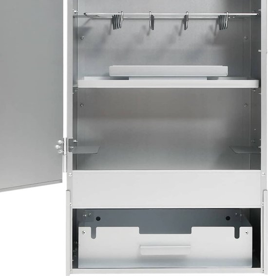 vidaXL BBQ-rookoven met houtsnippers 44,5x29x83 cm staal van Merkloos — afbeelding 4