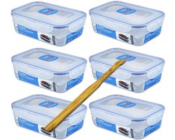 Lock & Lock storage box set 6 pieces in each other (6X HPL321 Vol: 1,2L) and SeleXions multifunctional olive wood spatula