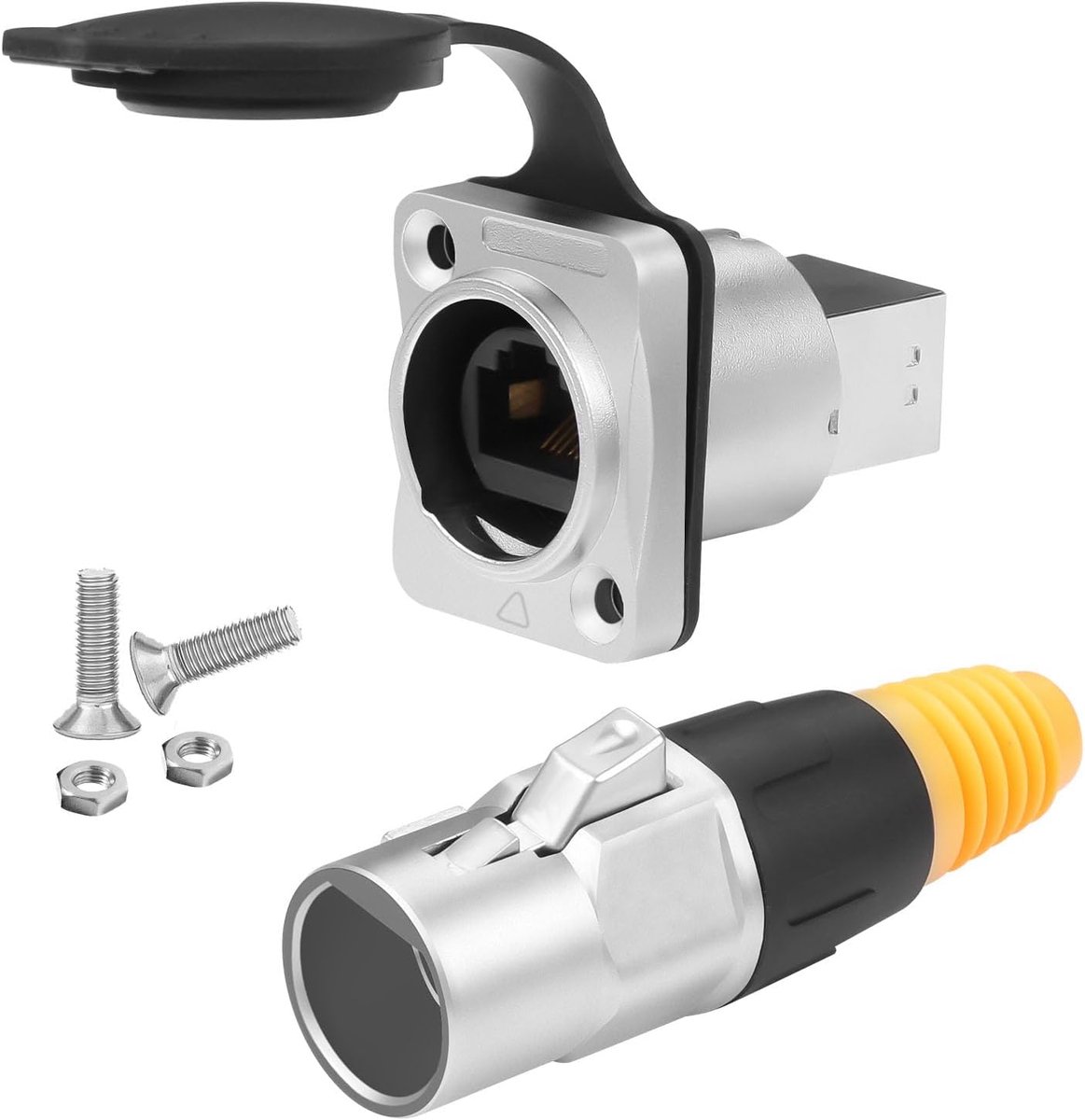 Waterdichte IP65 RJ45 Koppeling CAT6 Panel Mount voor Buiten Netwerkkabels
