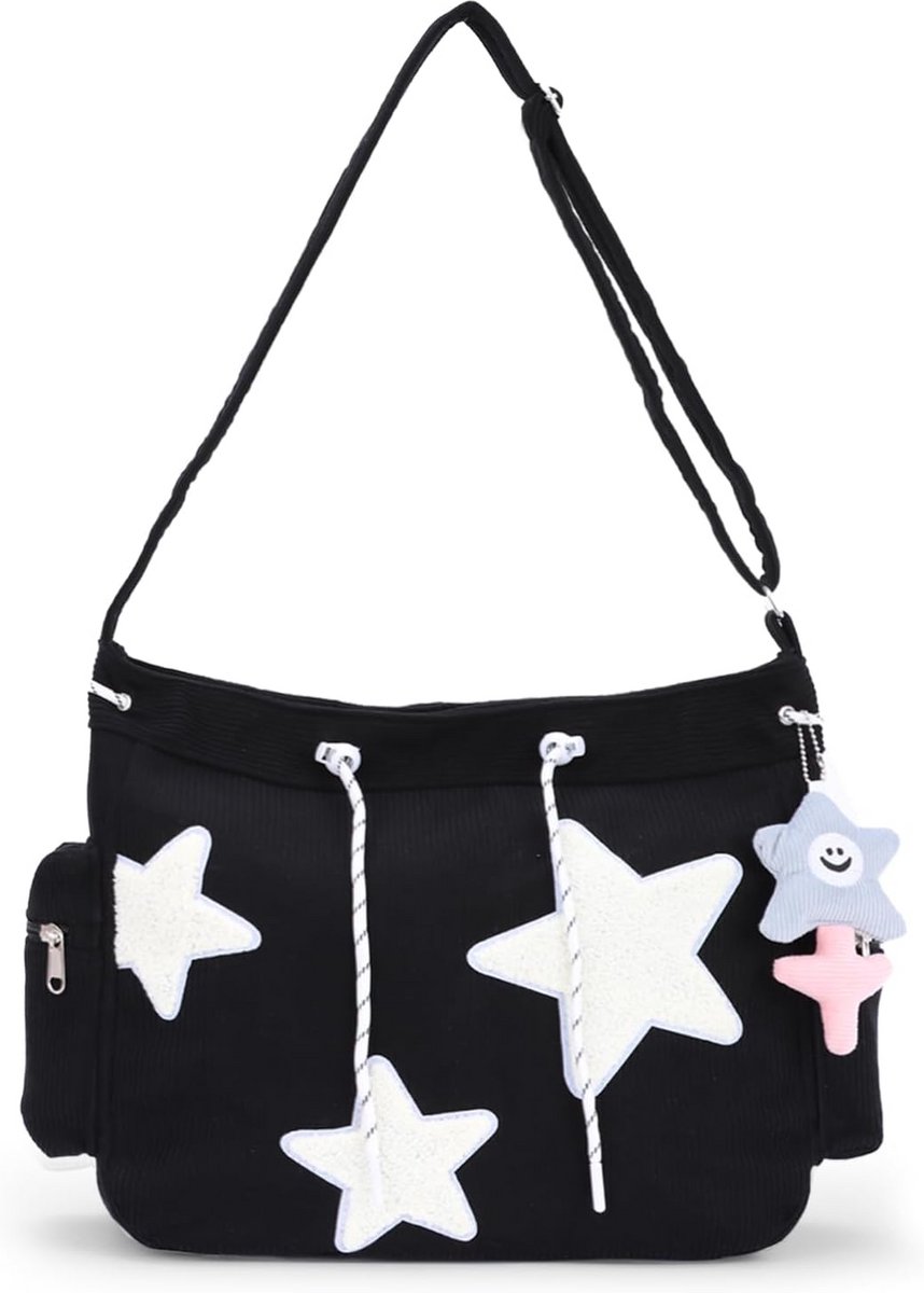 Grote Hobo Tote Tas in Corduroy voor Vrouwen | Y2K Esthetische Crossbody Handtas