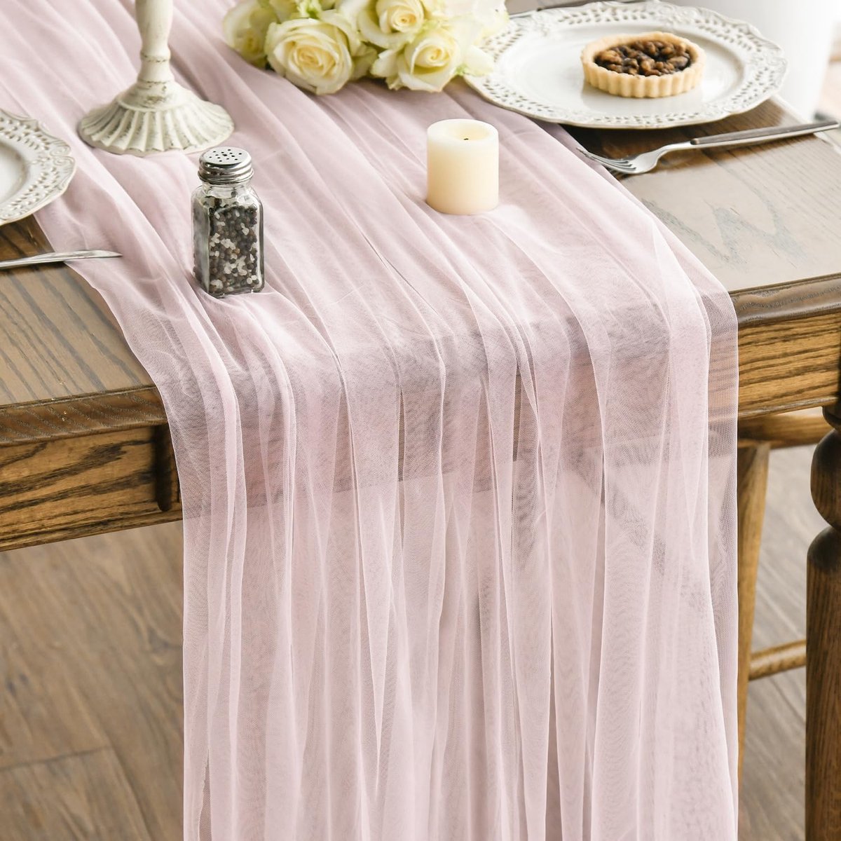 Tafel Runner - Decoratieve Stof - Feestelijke Decoratie - Zachte Polyester Stof - 150 x 300 cm - Roze