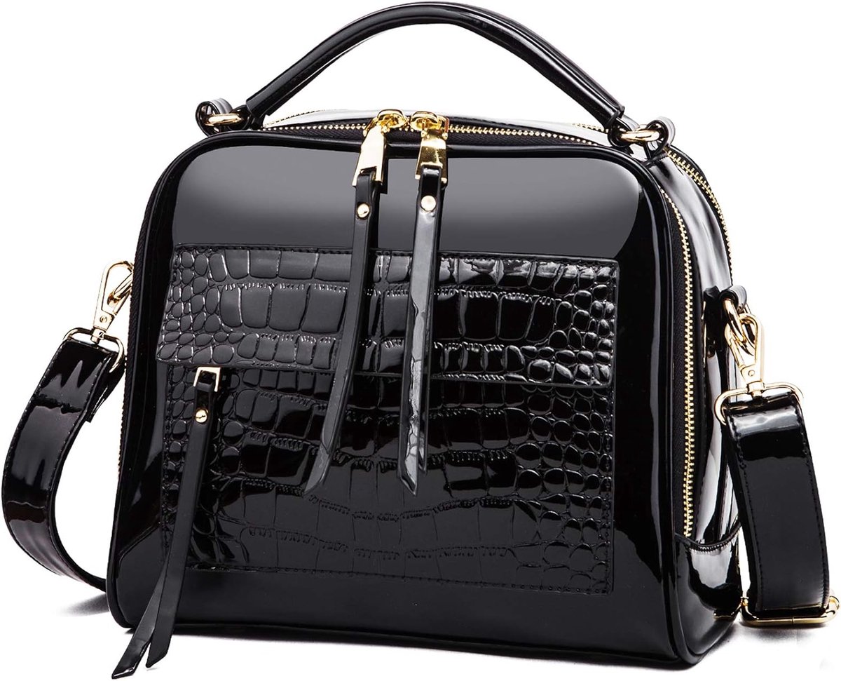 Leren Look Handtas Dames met Krokodillenprint - Schoudertas en Crossbody Tas