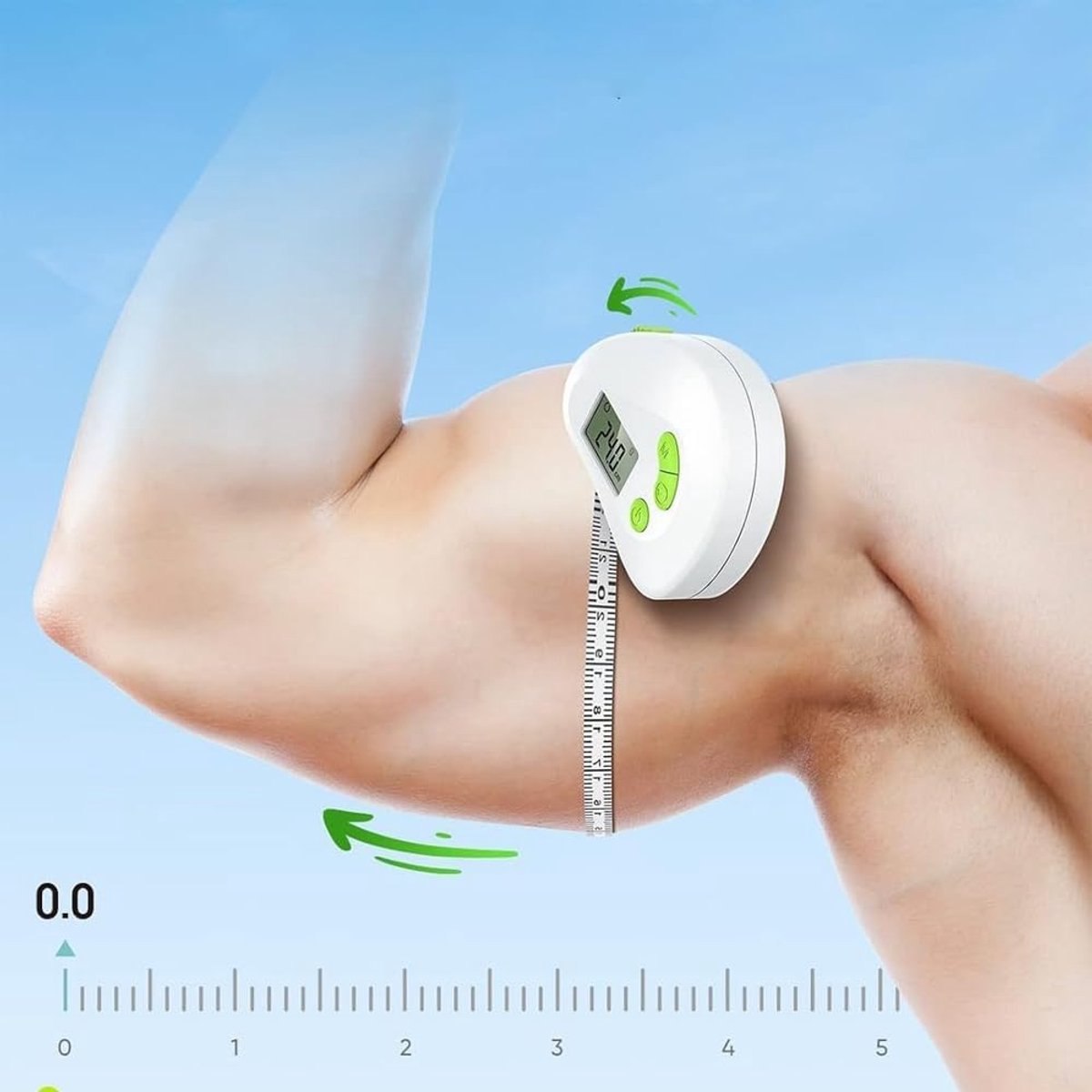 Digitale Lichaamsmeter - Meetlint App - Lichaamsmeting Fitness - Automatische Data Opslag - 20 Gram - Wit