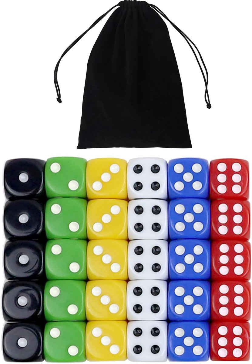 Kleurrijke Acryl Dobbelstenen Set - 30 Stuks