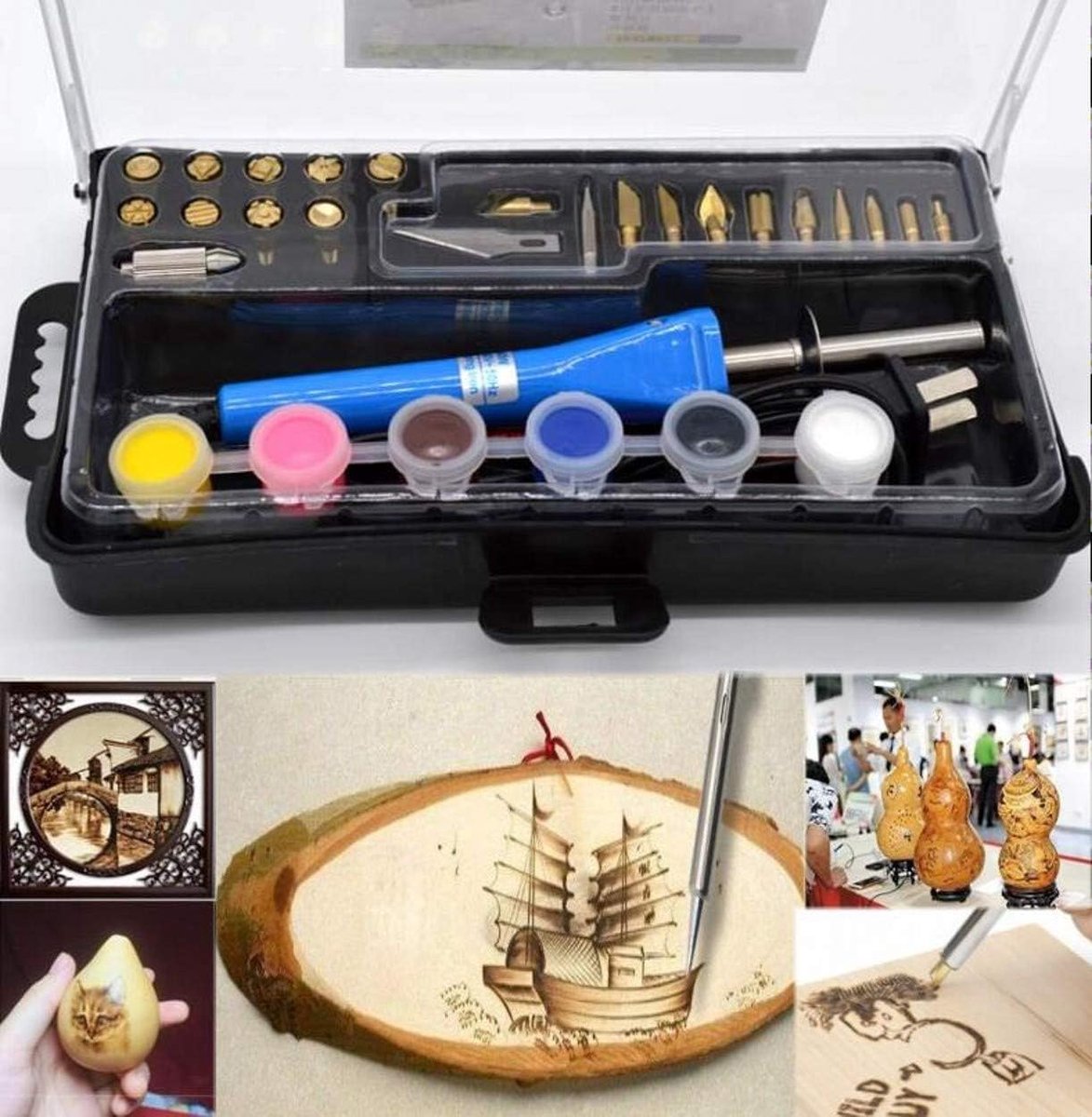 Elektrische Soldeerbout - Houtverbranding Pen - Hout Decoratie - Draagbaar met Accessoires