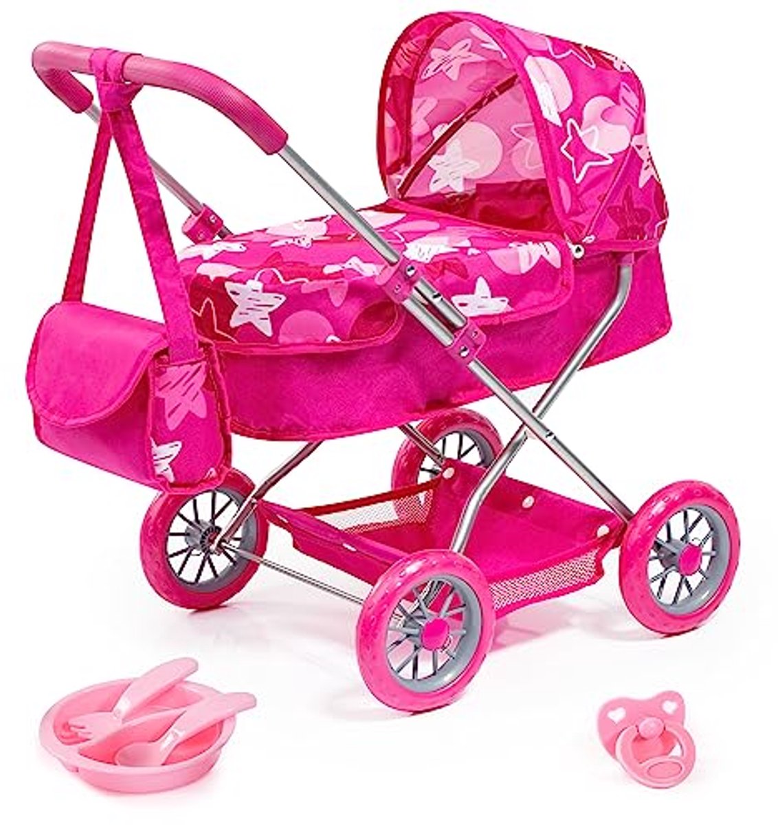 Bayer Chic 2000 poppenwagen Smarty roze - speelgoed kinderwagen.
