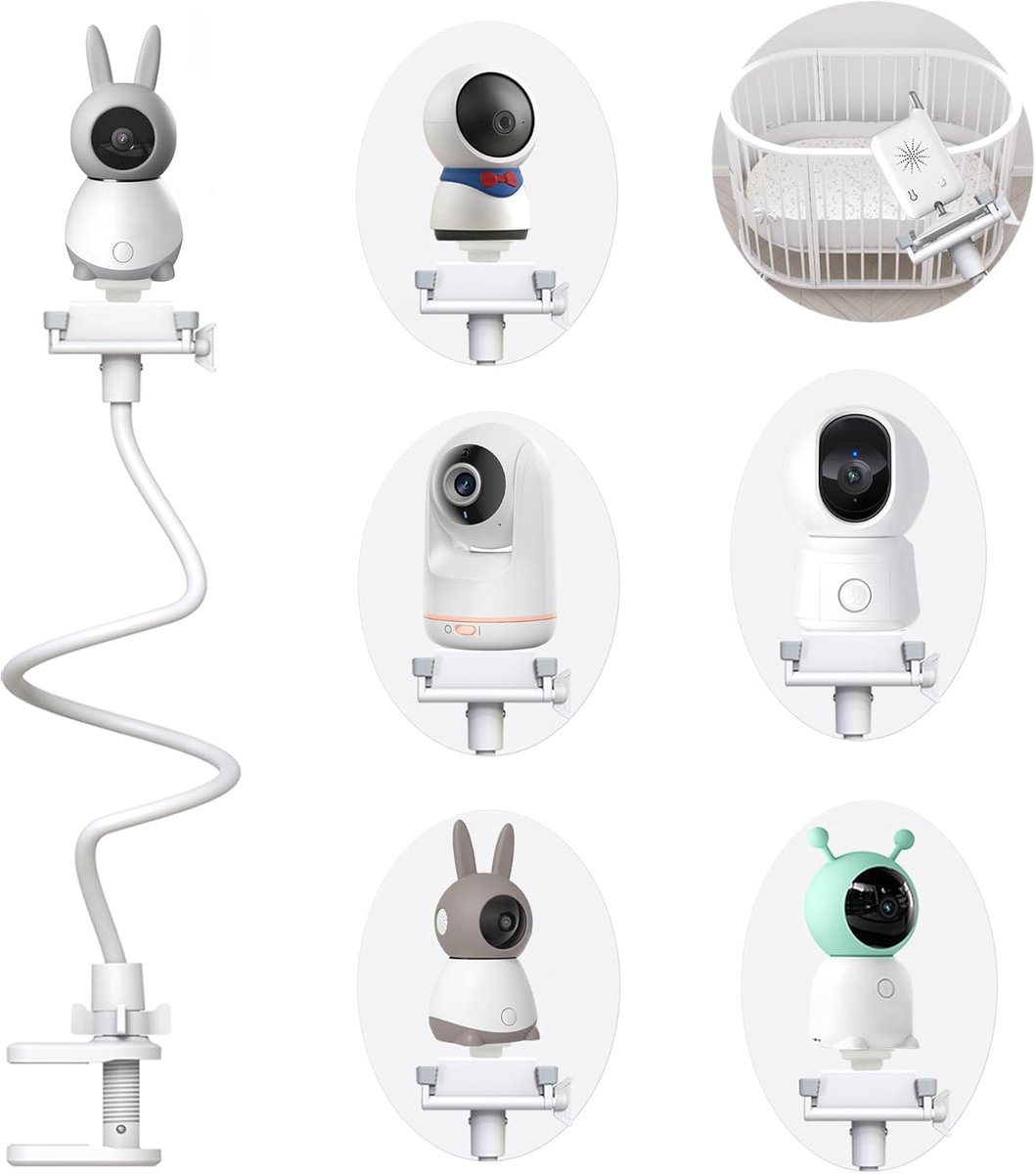 Babyfoon Houder - Camera Flexibel - Wieg Beveiligen - Universele Pasvorm - 24x17x6cm - Wit