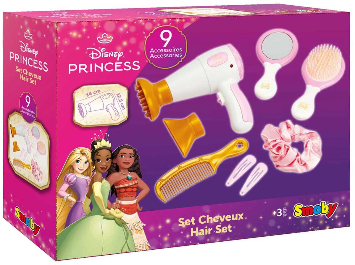 Smoby Disney Princess haarset - 9-delig speelgoed voor kinderen.