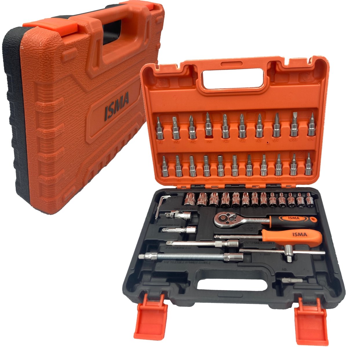ISMA - 2462 Serie - Dopsleutelset - 46 Delig - CrV Staal - Ratelsleutel