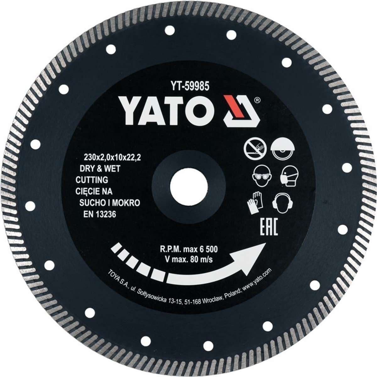 Yato - Turbo Diamantschijf - 230mm - Voor Gres