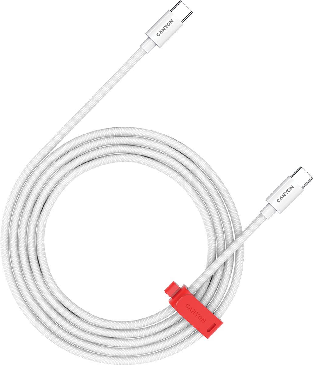 Canyon CND-CC60AB20W - USB-C Kabel - 60W - 2m - Wit
