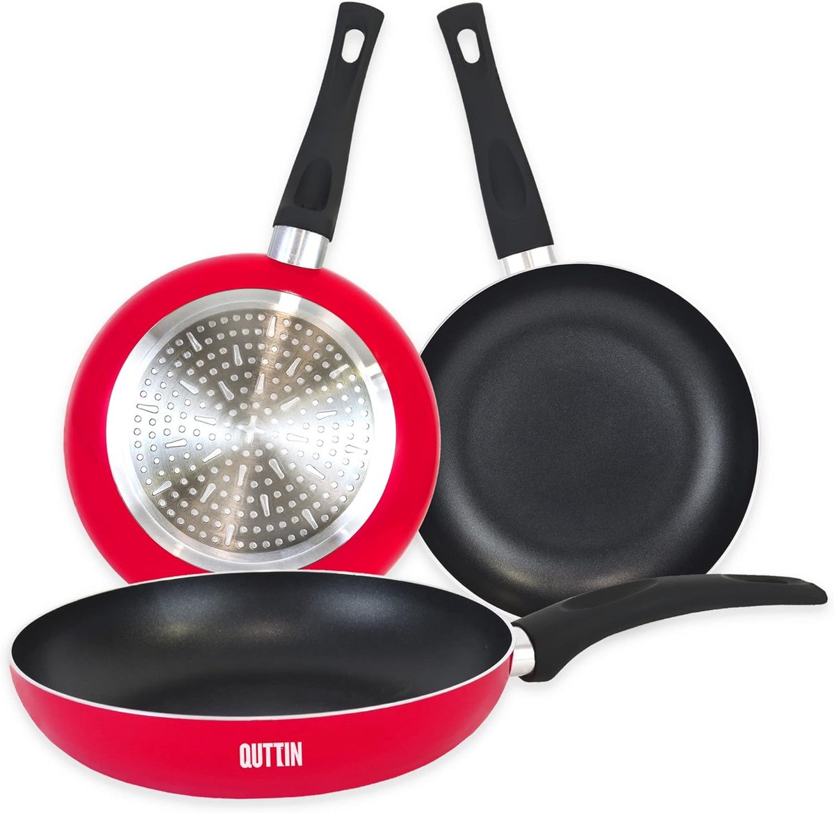 Koekenpan - Omeletpan - Dagelijks koken - Dubbele laag coating - 18 cm - Rood