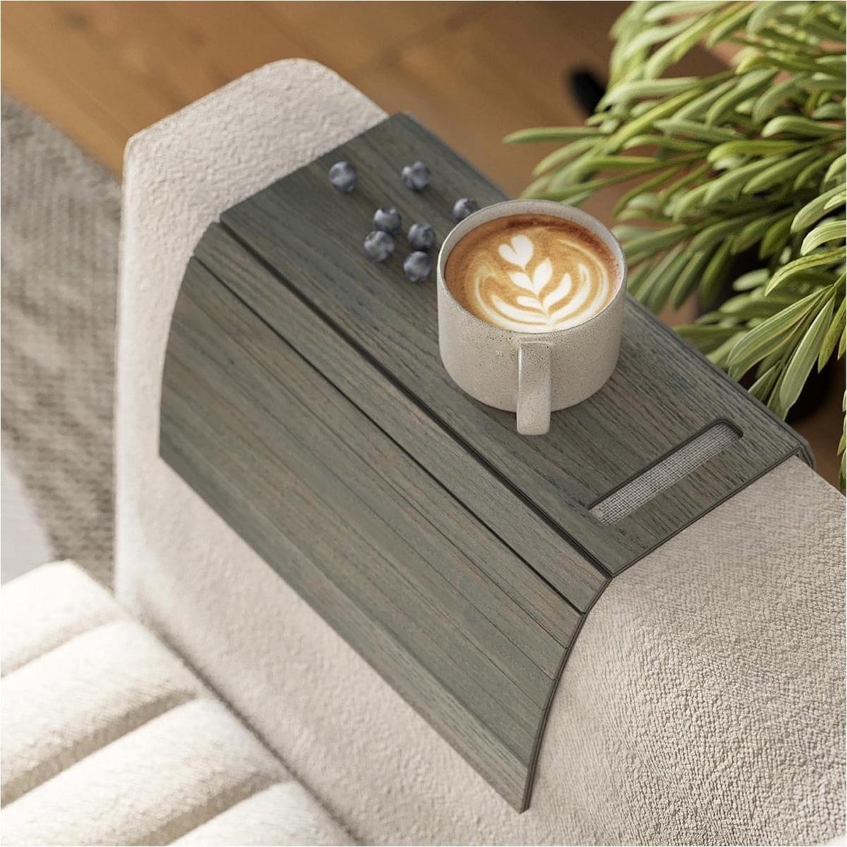 Sofa Armplank - Bank Tafel - Drankjes Plaatsen - Opvouwbaar Ontwerp - 30x44cm - Olijfgroen