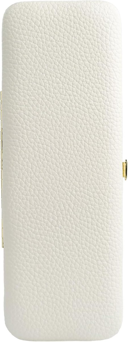 Pincet Organizer - Opbergdoosje - Schoon Werken - Draagbaar PU Leer - 16x6x2 cm - Wit