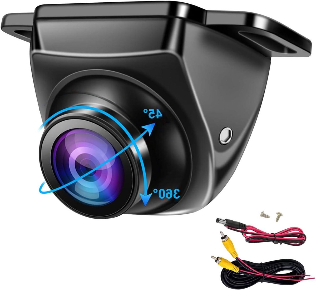 SnelShoppen - AHD Achteruitrijcamera - 360° en 45° Draaibaar - Perfect voor Parkeren - Metalen Behuizing - Voor Auto's en Vrachtwagens