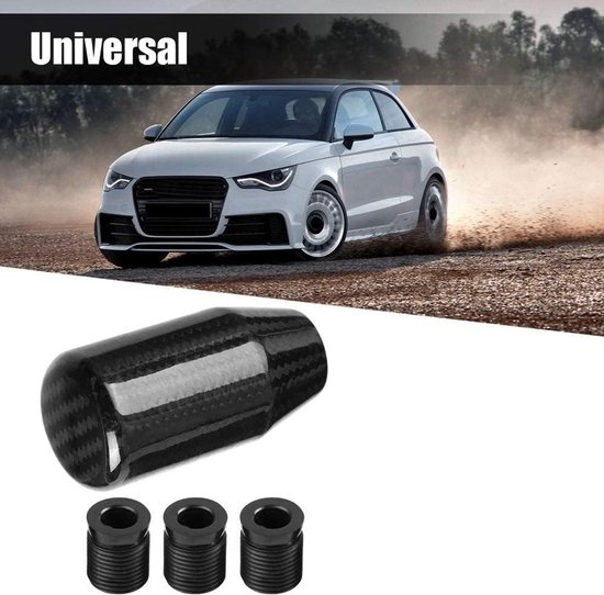 Pookknop Auto - Transmissiehendel Knop - Handmatige Versnelling - Koolstofvezel Materiaal - 8-12mm Gat - Zwart — afbeelding 5