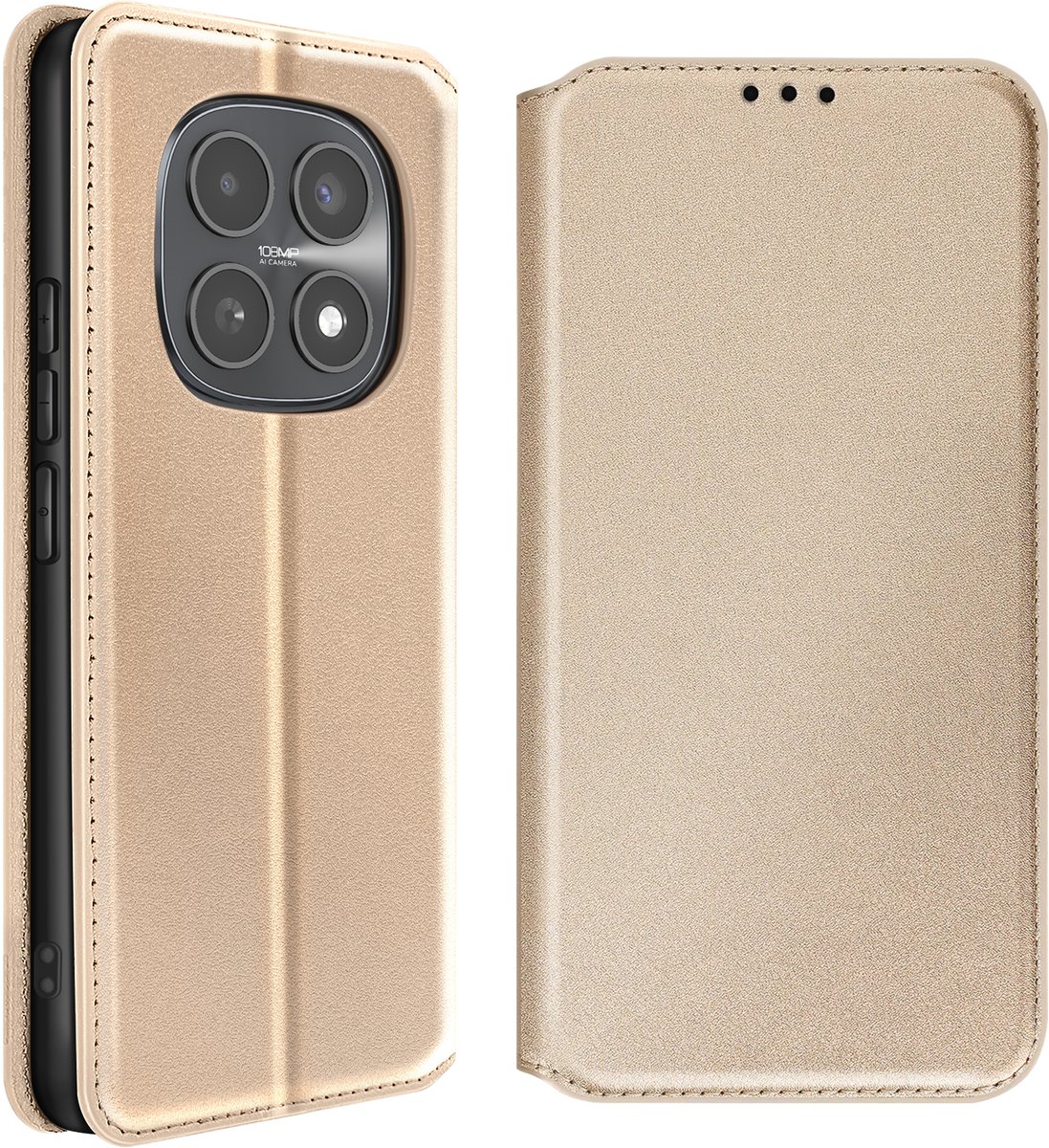 Avizar Foliohoes voor Redmi Note 15 5G / 4G met Kaarthouder en Standaardfunctie, Goud
