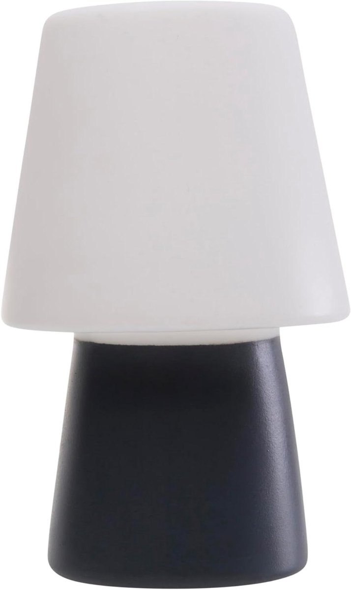 Decoratieve LED Lamp - Sfeerlicht Draadloos - Binnenruimtes Verlichten - Oplaadbaar met USB-C - 12 cm Hoog - Antraciet