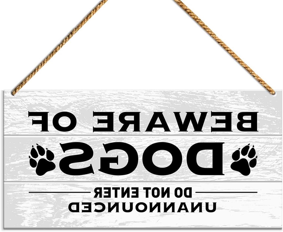 Waarschuwingsbord Hond - Pas op voor hond bord - Huisdecoratie - Houten bord - 30x15 cm