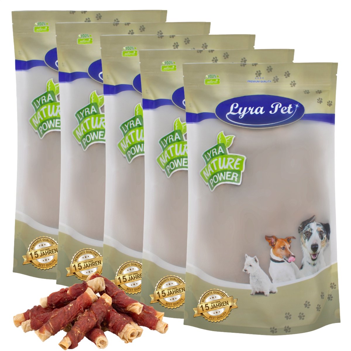 5 kg Lyra Pet® kauwrollen met natuurlijke eendenborst