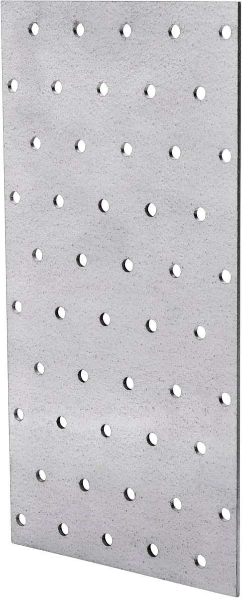 Hoekverbinder Plaat - Verbindingplaat Houtverbinder - Bouwmontage - Verzinkt Staal - 100 x 200 mm - Zilver
