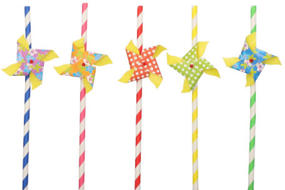 10x 50 Drinkrietjes papier Ø 6 mm · 20 cm assorti kleuren Windmill