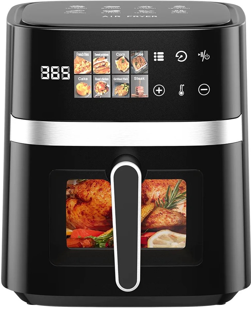 Genet7 Store - AirFryer - 5,5L - Luchtfriteuse 8-in-1 - Touchscreen - Max. 200°C Elektrisch - zwart