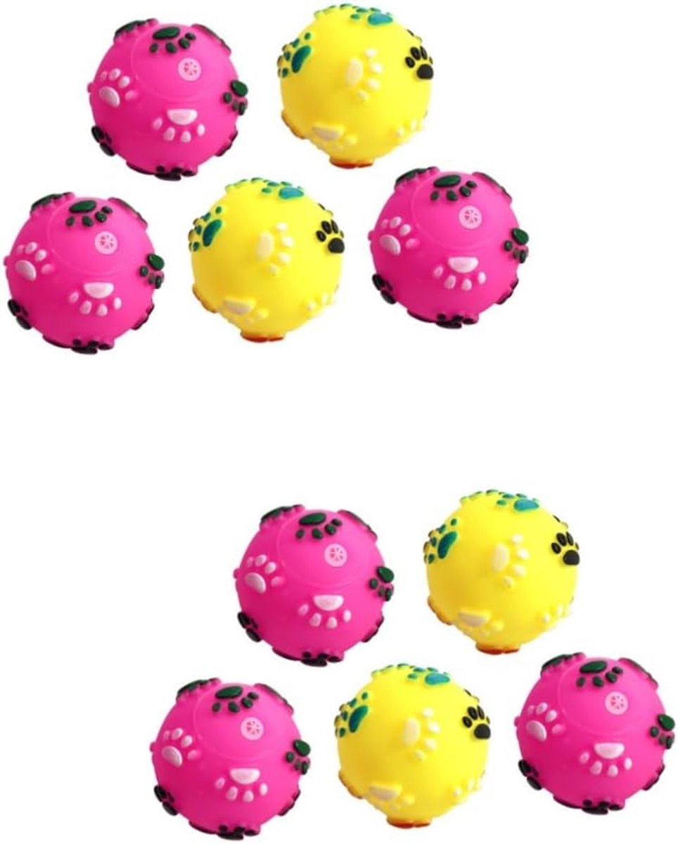 Huisdier Speelbal - Hond Kauwspeelgoed - Interactief Spel - Maakt Geluid - 6 cm Diameter - Willekeurige Kleuren