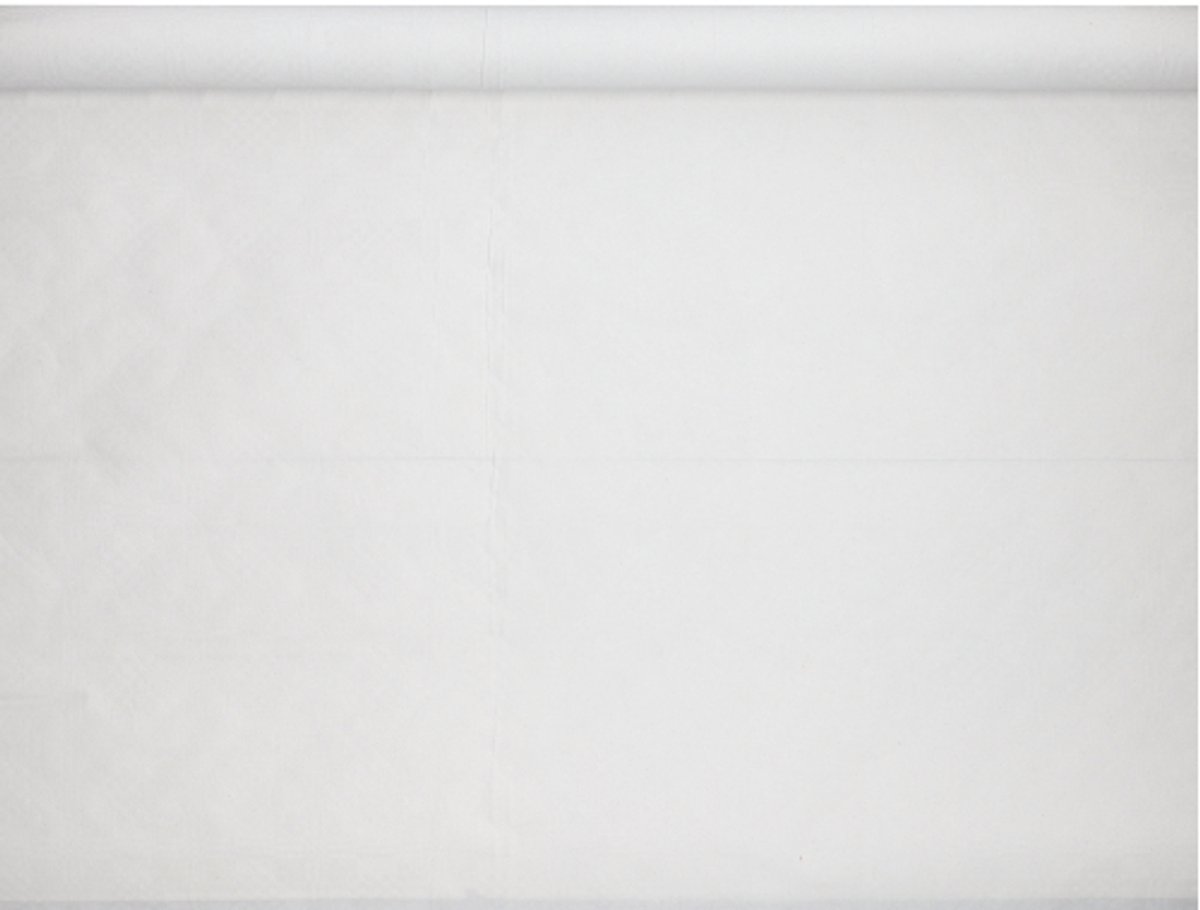 25x Tafelkleed papier met damastprint 10 m x 1 m wit