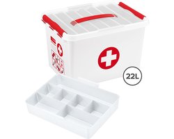 Sunware Q-line EHBO opbergbox 22L met inzet - 40x30x26 cm - Zonder inhoud