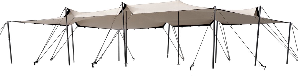 TOOLPORT Professional Stretchtent 7,5x10 m met aluminium frame waterdicht voor evenementen en outdoor gebruik