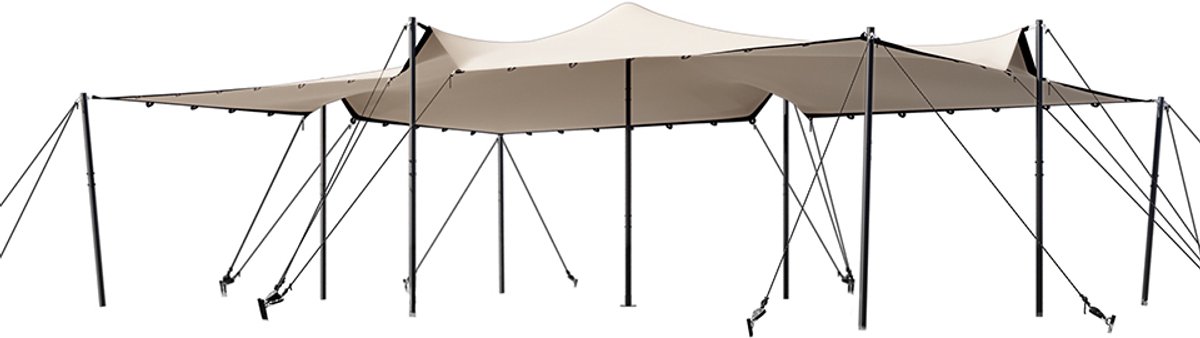 TOOLPORT Professional Stretchtent 6x8 m met aluminium frame waterdicht voor evenementen en outdoor gebruik