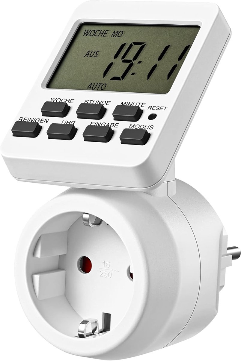 Digitale Tijdsschakelaar - Stopcontact Timer - Apparaten Automatiseren - 16 Schakelprogramma's - 58 x 65 x 113 cm - Wit