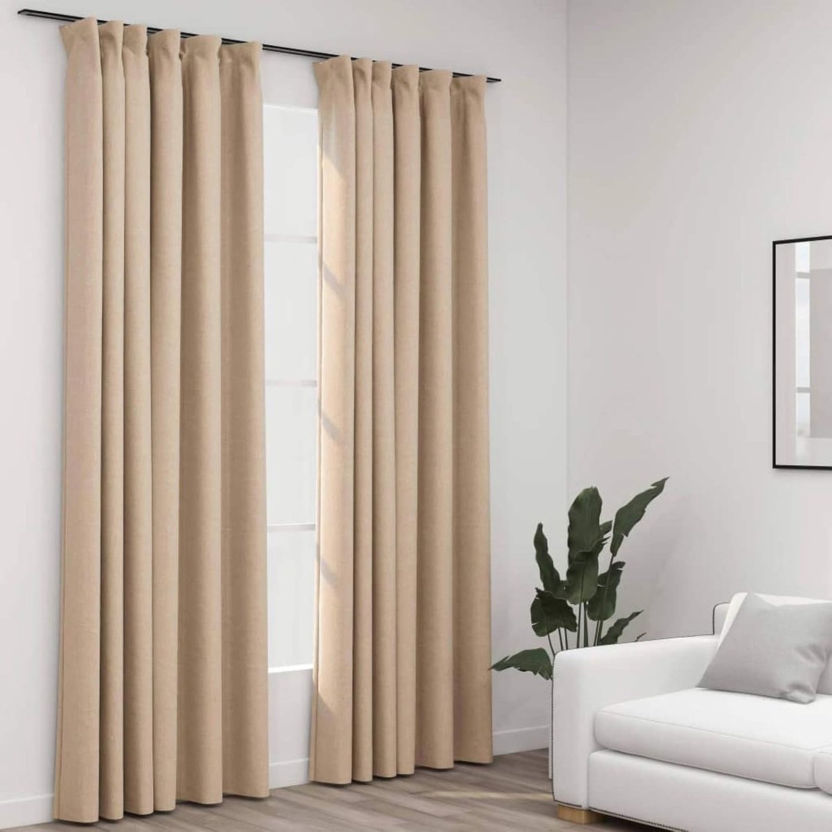 Linnenlook Gordijnen - Verduisterende Panelen - Privacy en Slaap - Inclusief Haken - 140 x