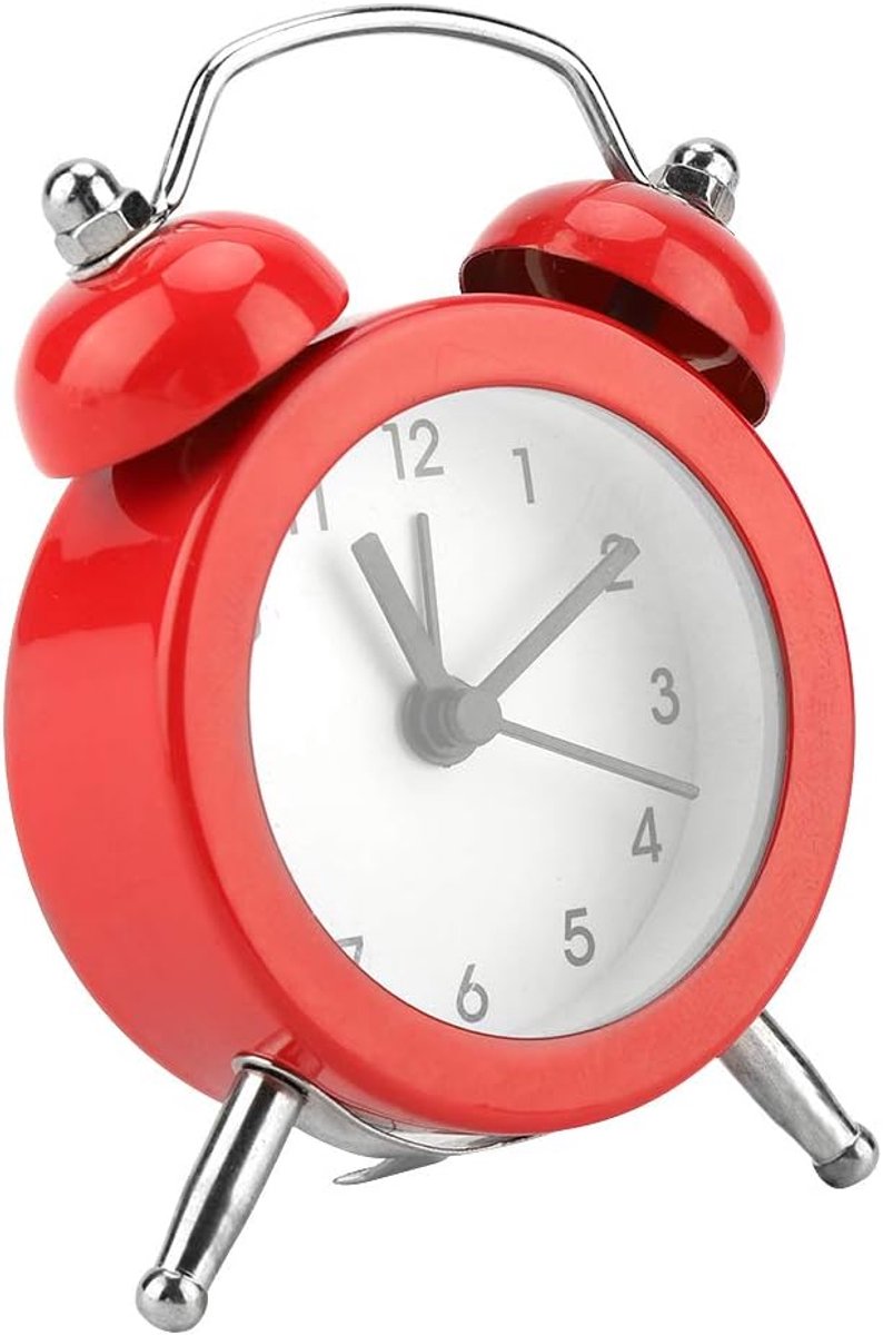 Mini Wekker - Digitale Klok - Reizen Studenten - Metalen Behuizing - 3 Inch - Rood
