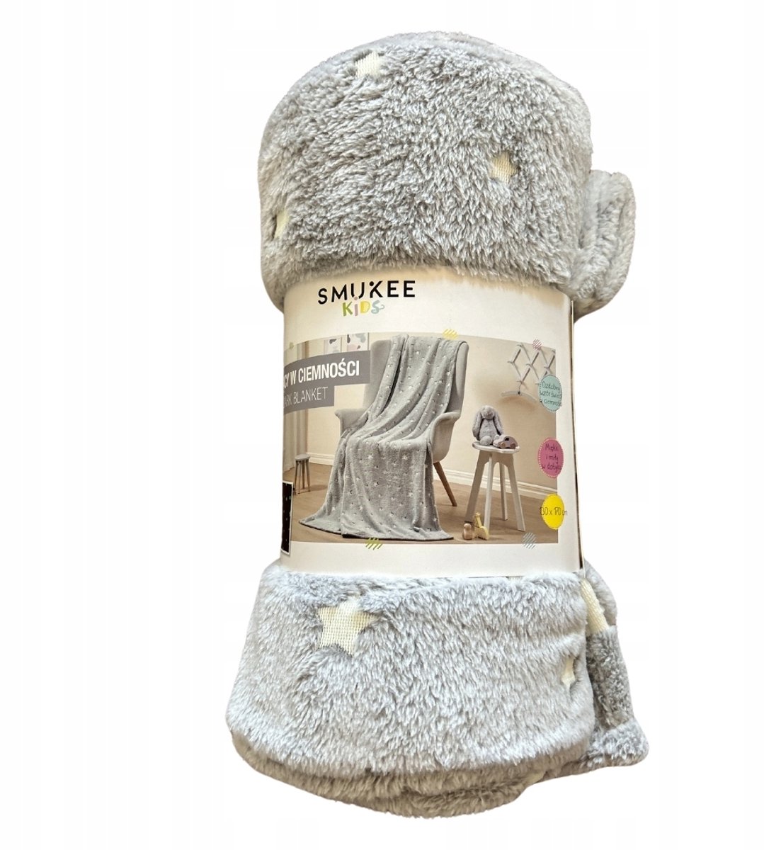Smukee kinderplaid 130x170cm - Lichtgevend Sterrenpatroon