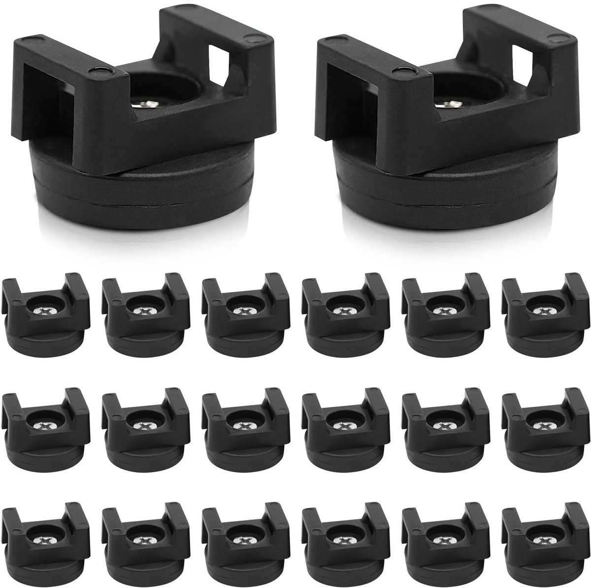 SMOAKEZ- Kabelbinder 20 Stuks - Magnetische Kabelbinder - Organizer Clips - Zwarte Houder - Schokbestendig - 3.5kg Draagvermogen - Kabelorganizer