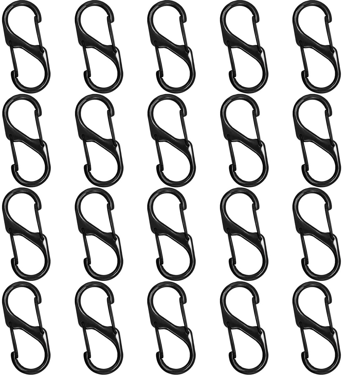 SOUQONE- Karabijnhaak - 20 Stuks - Mini Zinklegering - Waterdicht - Slijtvast - Outdoor - Draagvermogen - Clipslot