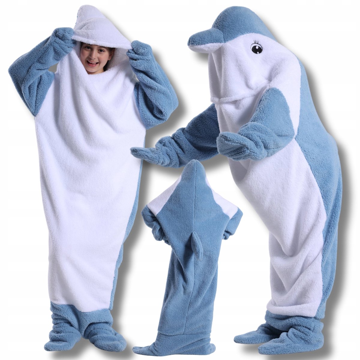 Dolfijn Slaapzak / Onesie - 160 cm - Kinderen & Volwassenen