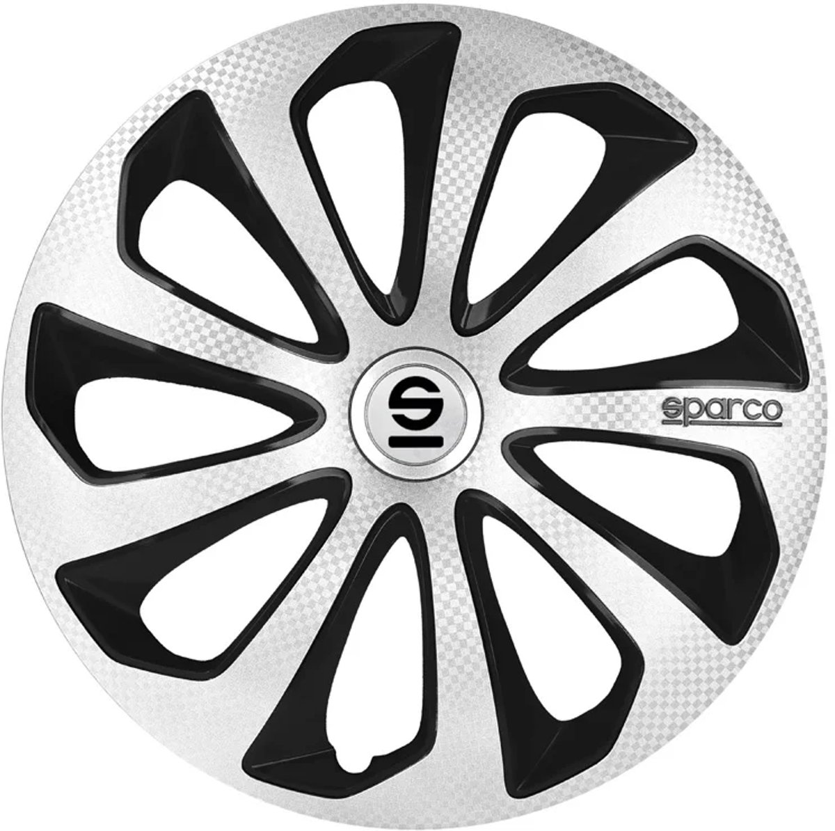 Satz Sparco Radzierblenden Sicilia 15-Zoll Schwarz/Silber/Karbon