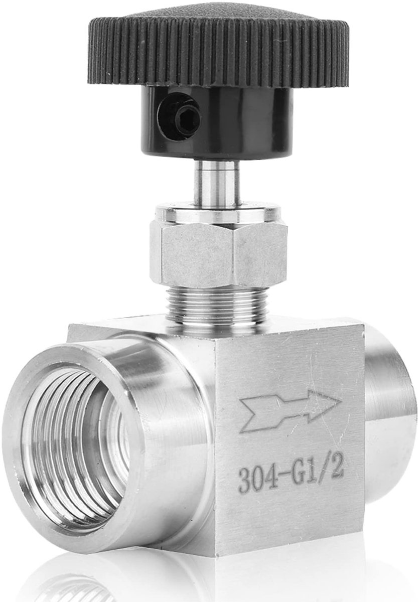 JHUBERS- Naaldklep RVS - BSPP Binnendraad - Water/Gas/Olie/Brandstof - Duurzaam - Goede Afdichting - Geen Lekkage - Afsluitklep