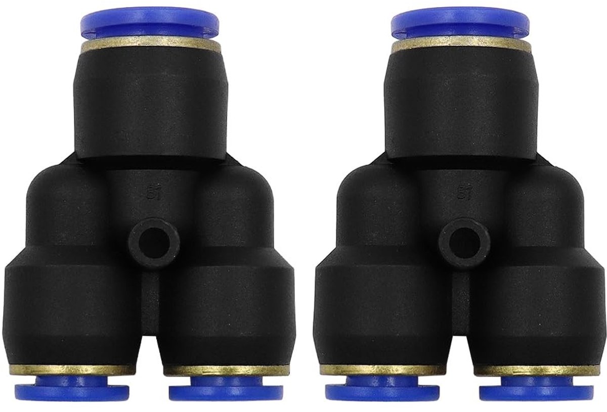 JHUBERS- Tweewegverdeler 12mm - Push-fit Aansluiting - Corrosiebestendig - Eenvoudige Installatie - Levensduur Verlengend - Lekvrije Verbinding - Verdeler