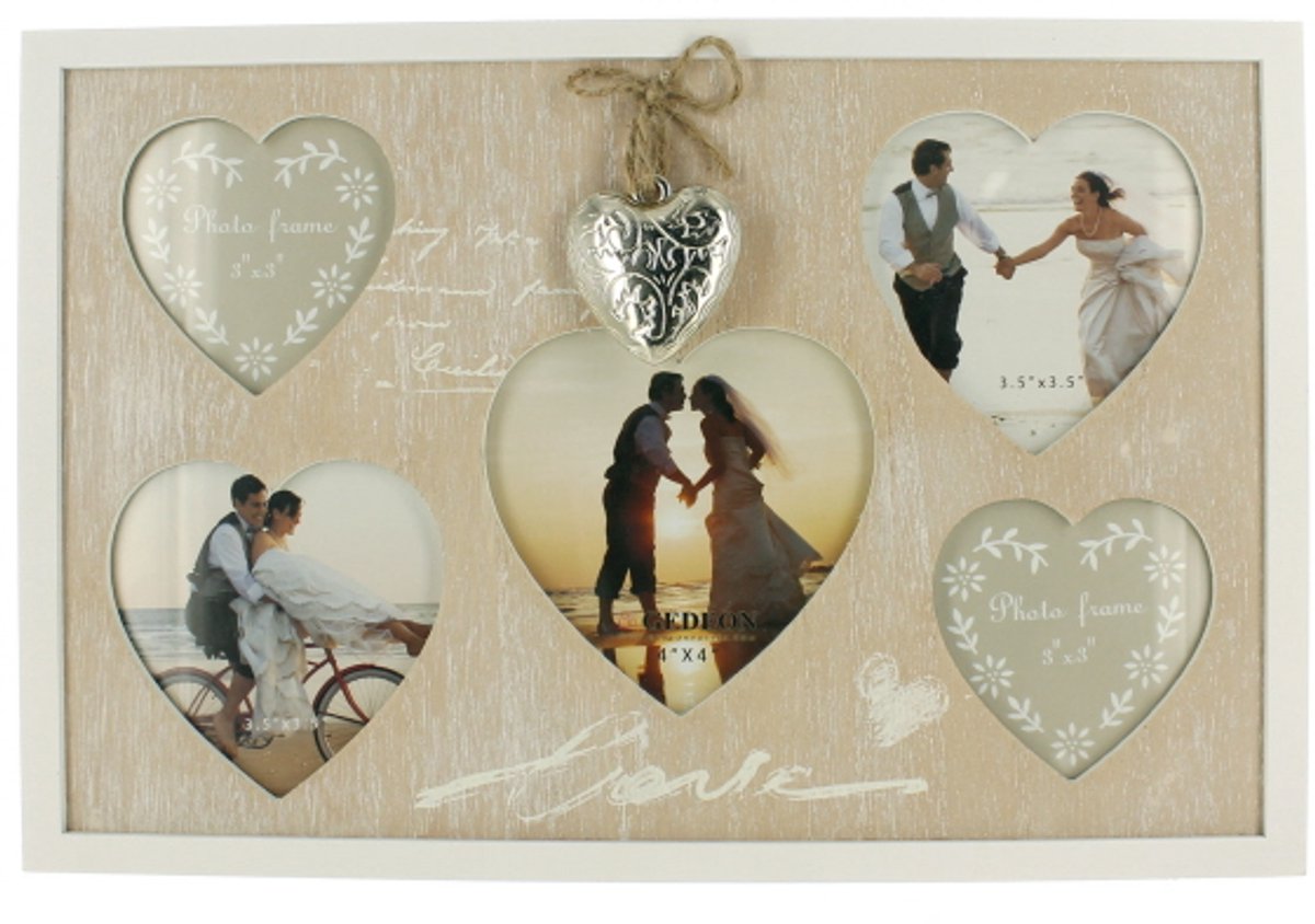 Houten Fotolijst 10x10+8x8/2+9x9cm - Decoratieve Wanddecoratie