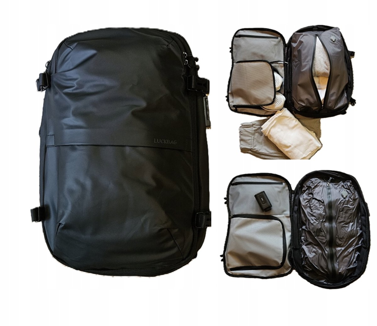 LuckBag Vliegtuighandbagagerugzak met vacuümcompressie 22-48L